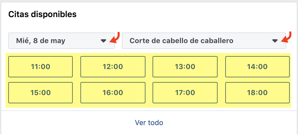 Reservación de citas en facebook